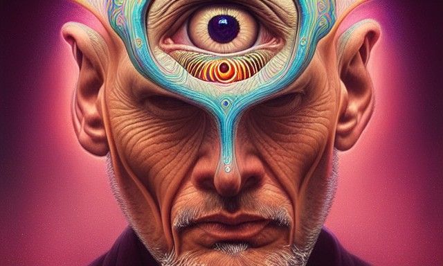 Man with Third Eye, Hyperrealistic Concept Art