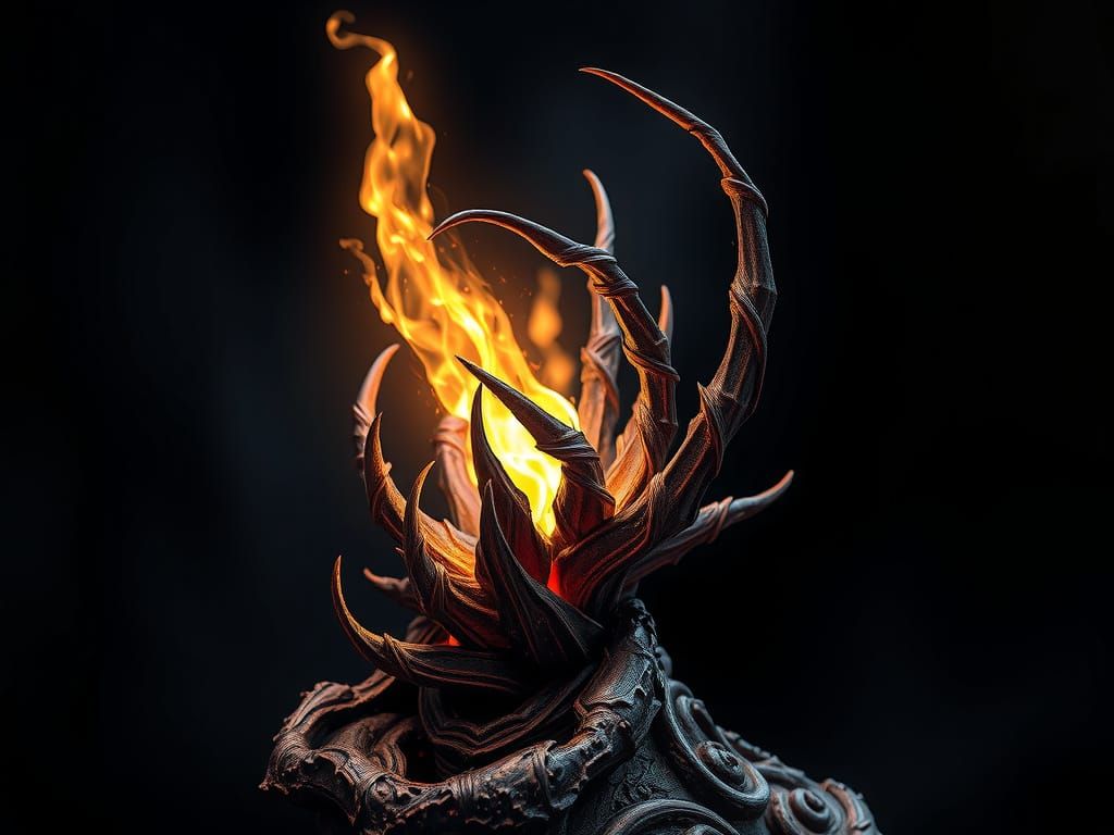 Ethereal Thorn Emerges from Glowing Artifact in Dark Fantasy