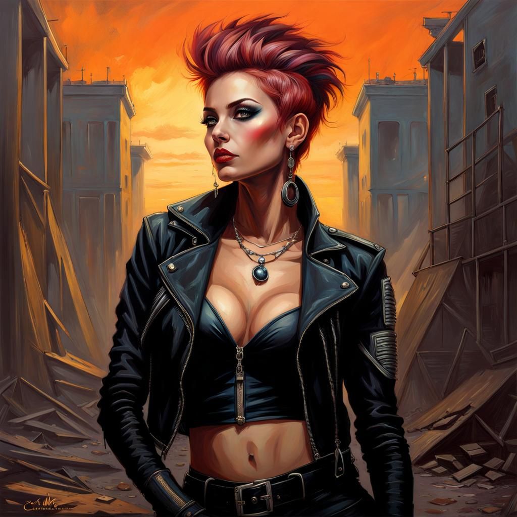 Beautiful Punk Goth Woman in Abandoned Hospital