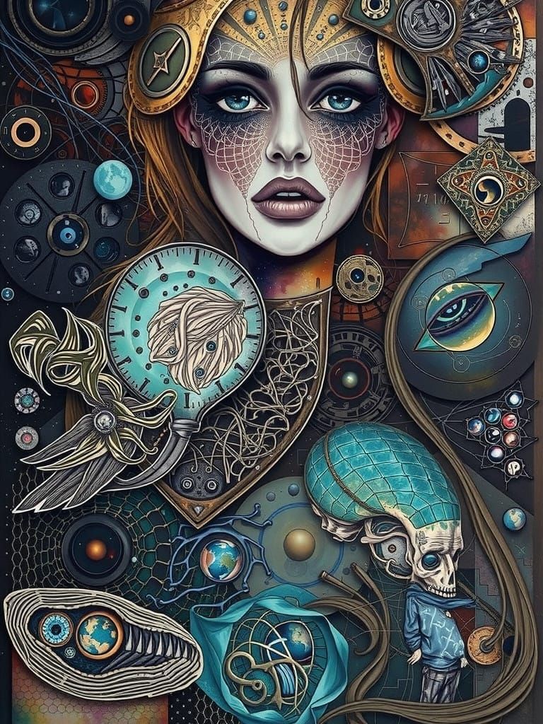 Vibrant Woman in Geometric Splendor