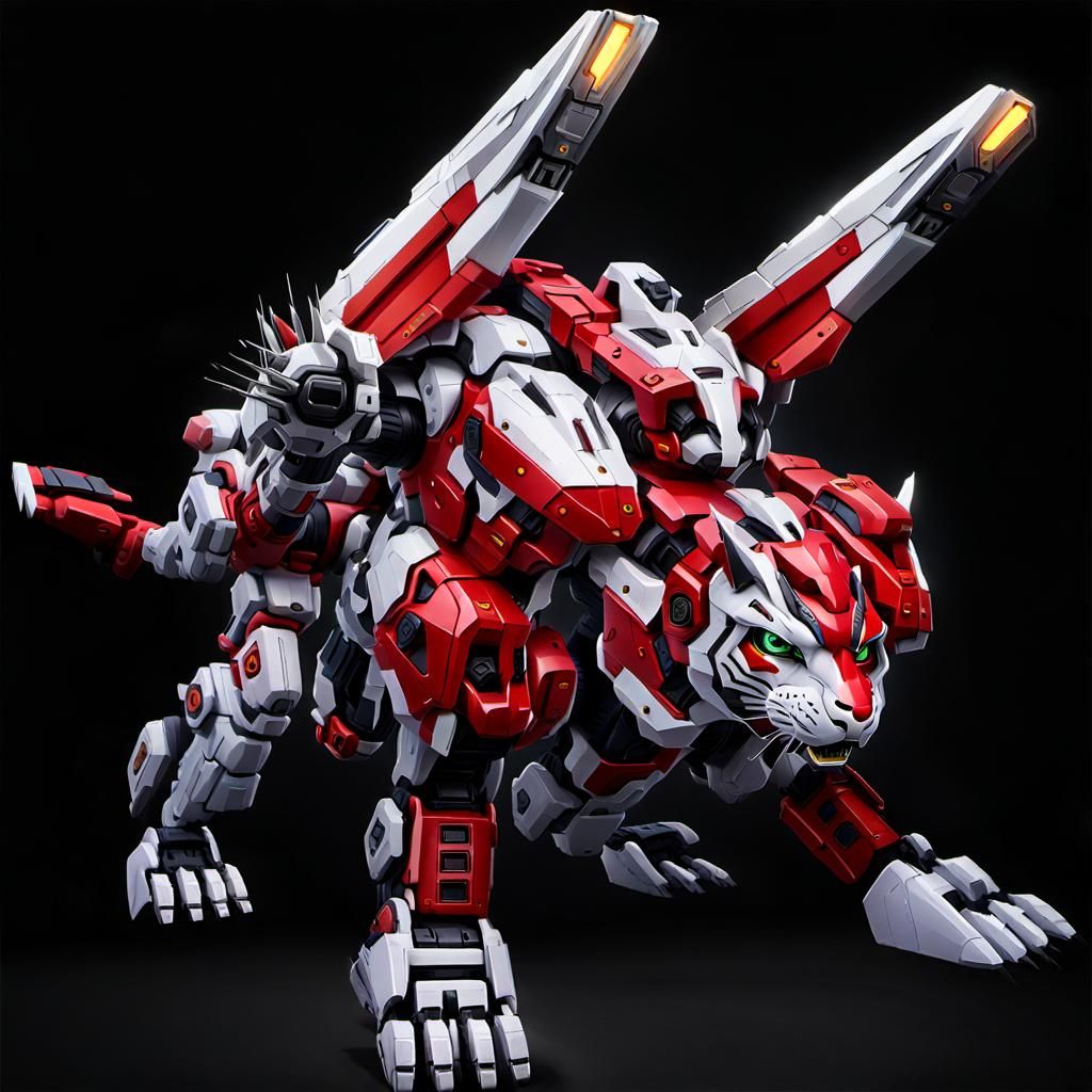 Robotic Siberian White Tiger Mecha Zoid