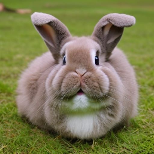 Cute Fluffy Chubby Cheeked Bunny