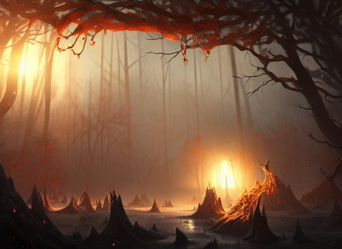 Cursed Swamp Circus Under Shining Stars