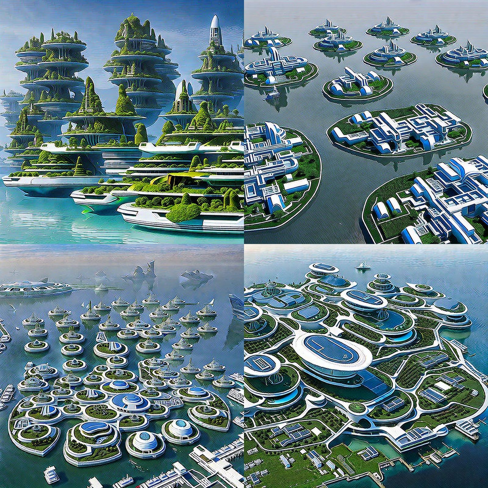 Futuristic Floating City in the Sky