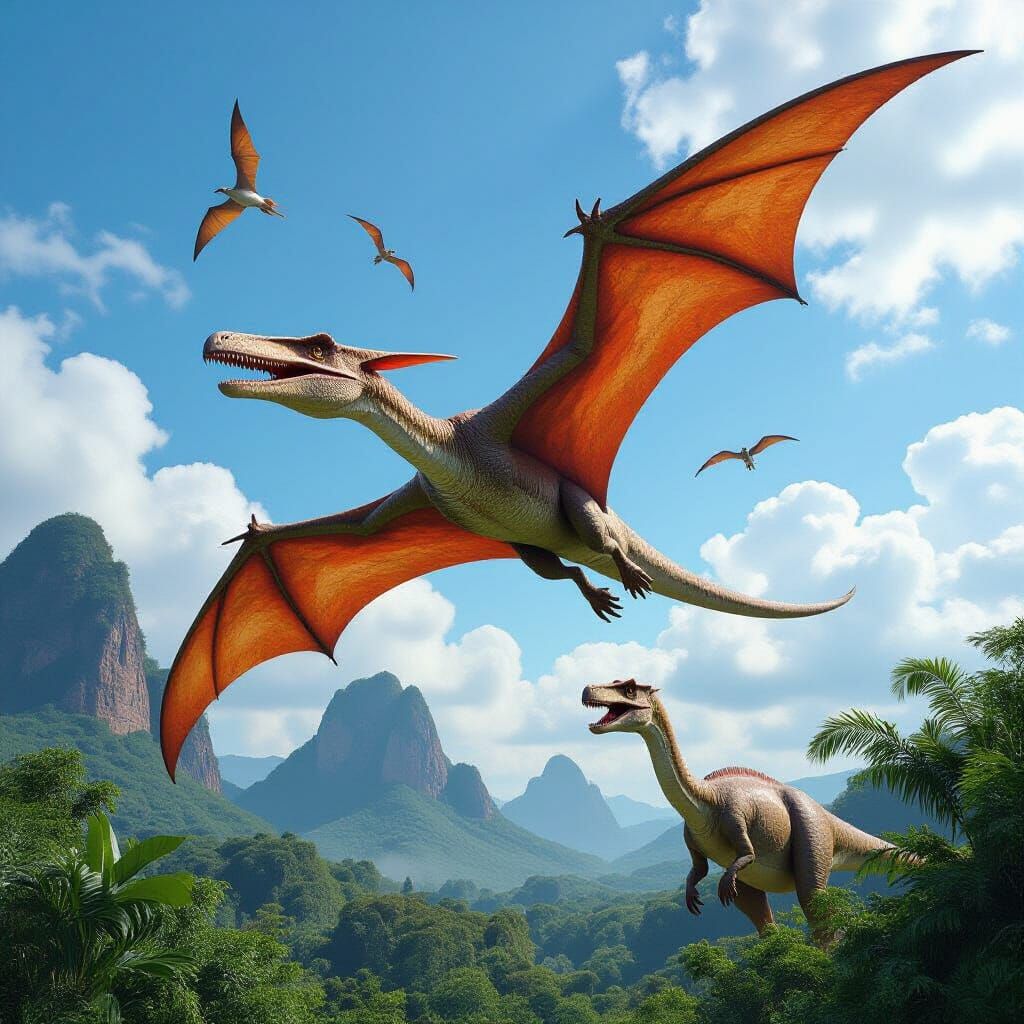 Giant Pteranodon Over Jurassic Park