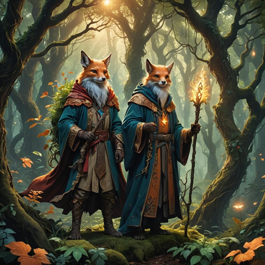 Vulpin Wizard in Mystical Forest Concept Art