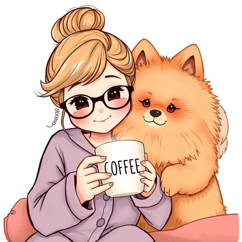 Charming Morning Routine in Whimsical Illustration Style