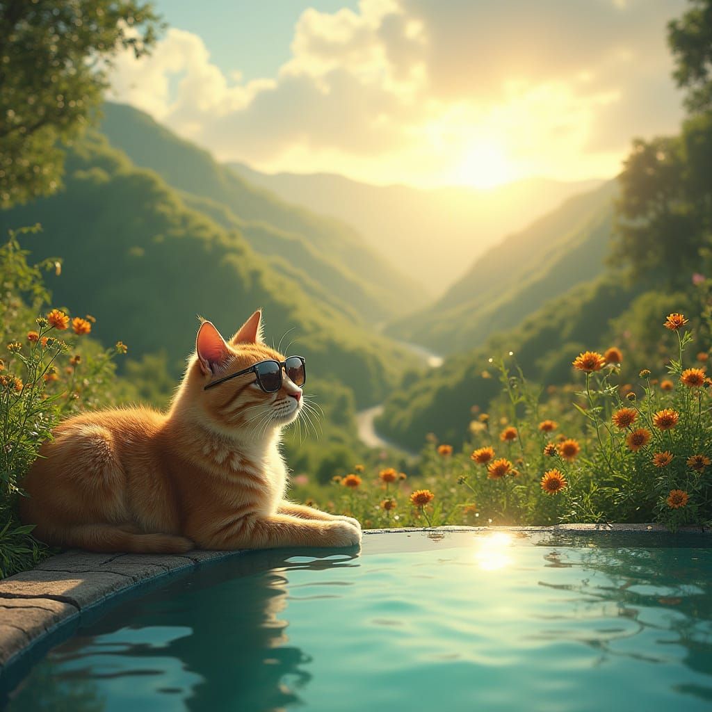 Ethereal Sunrise Over Lush Valley