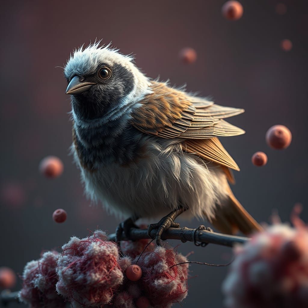 Wool Sparrow: Detailed Matte Painting in Fantasy Style