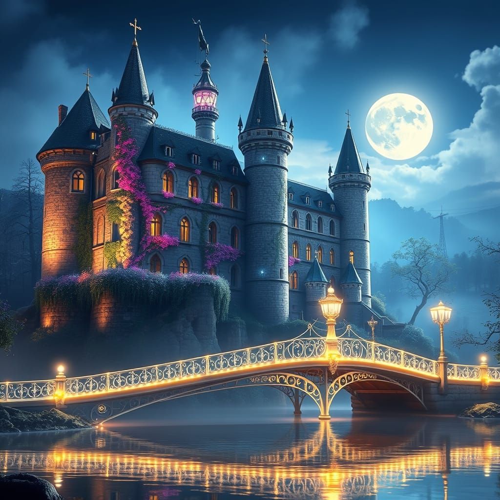 Ethereal Vianden Castle in a Fantastical Realm