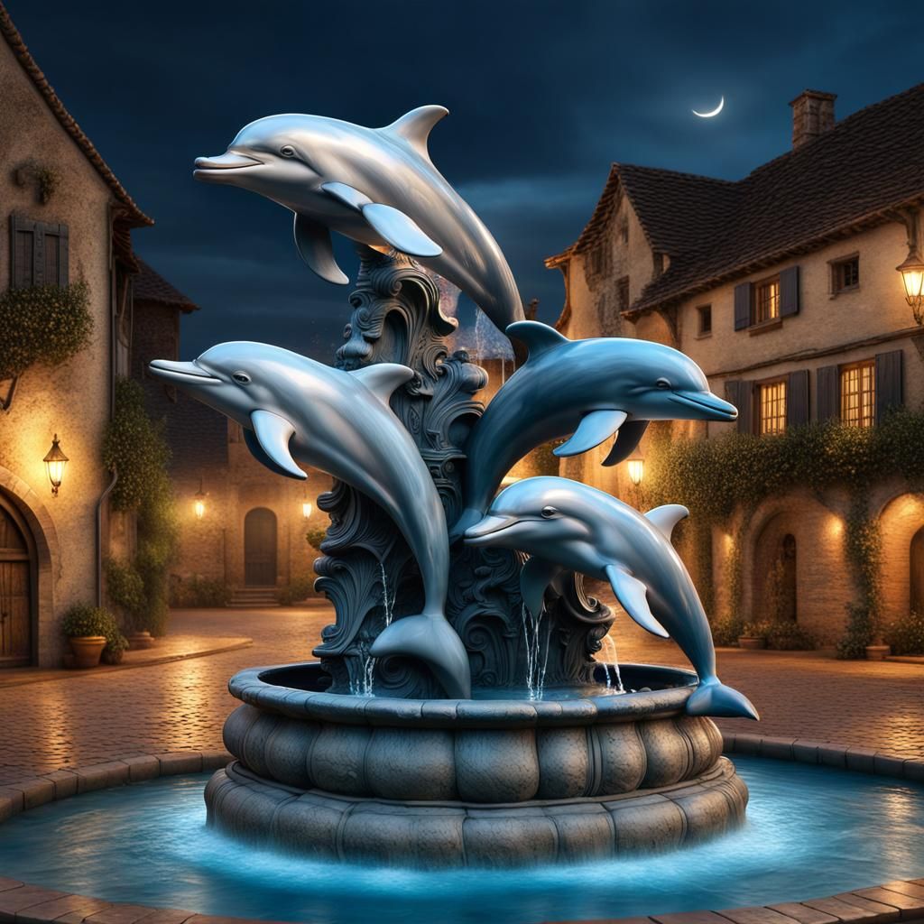 The Majestic Dolphin's water fountain