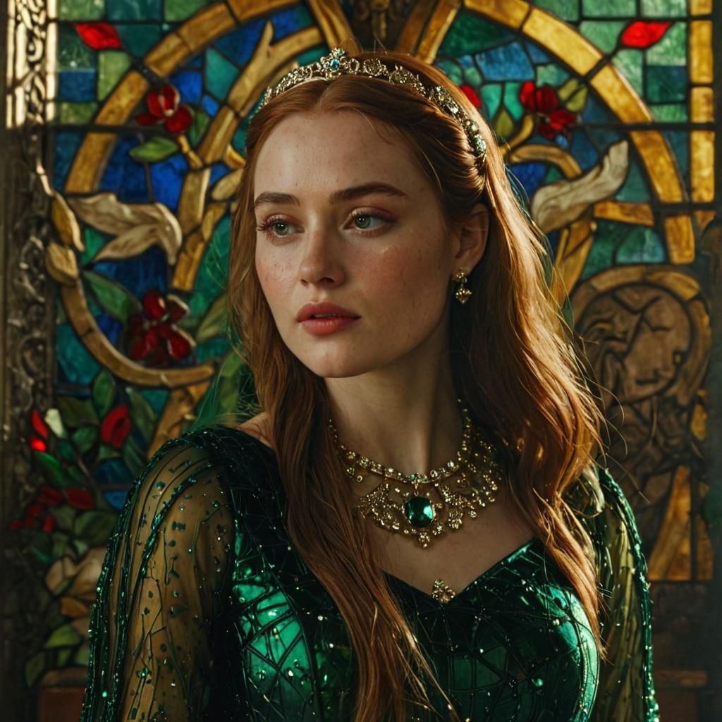 Medieval Queen in Luxurious Photorealistic Setting
