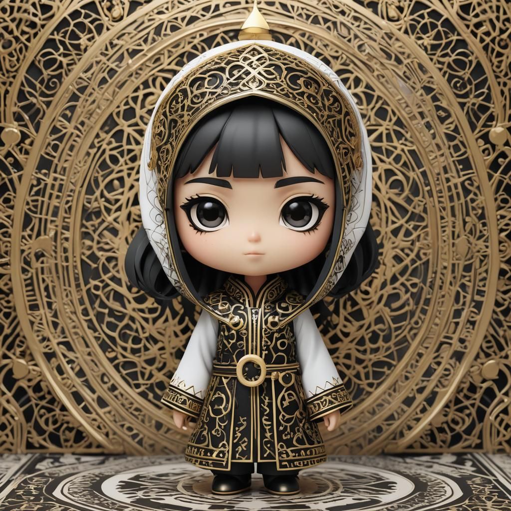Chibi Mascot with Moroccan Tarbouch in 3D