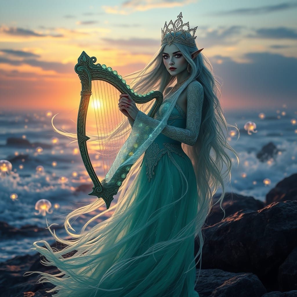 Ethereal Siren-Elf Goddess of the Ocean