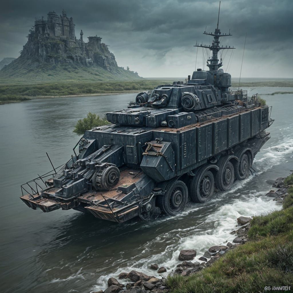 Gigantic Weapon Turret Rising from Water