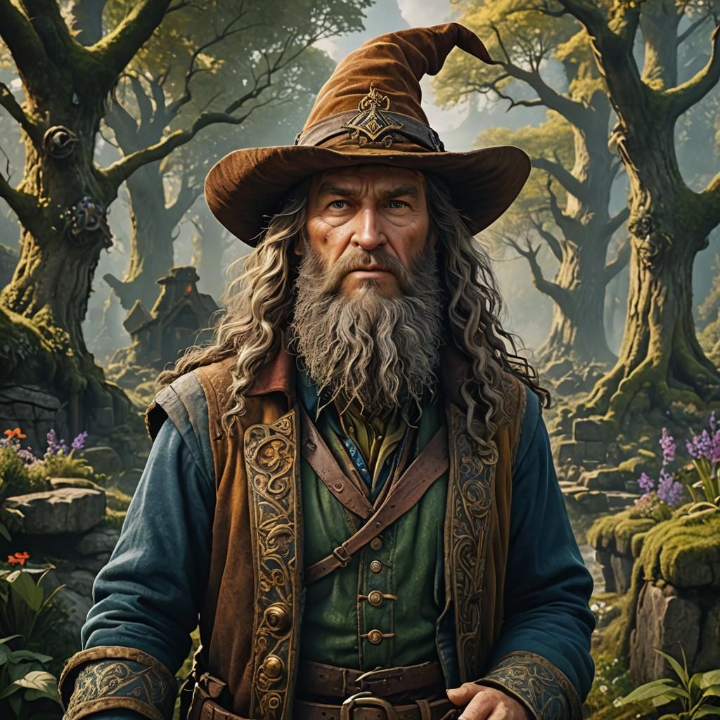 Detailed Portrait of Tom Bombadil in Fantasy Art Style