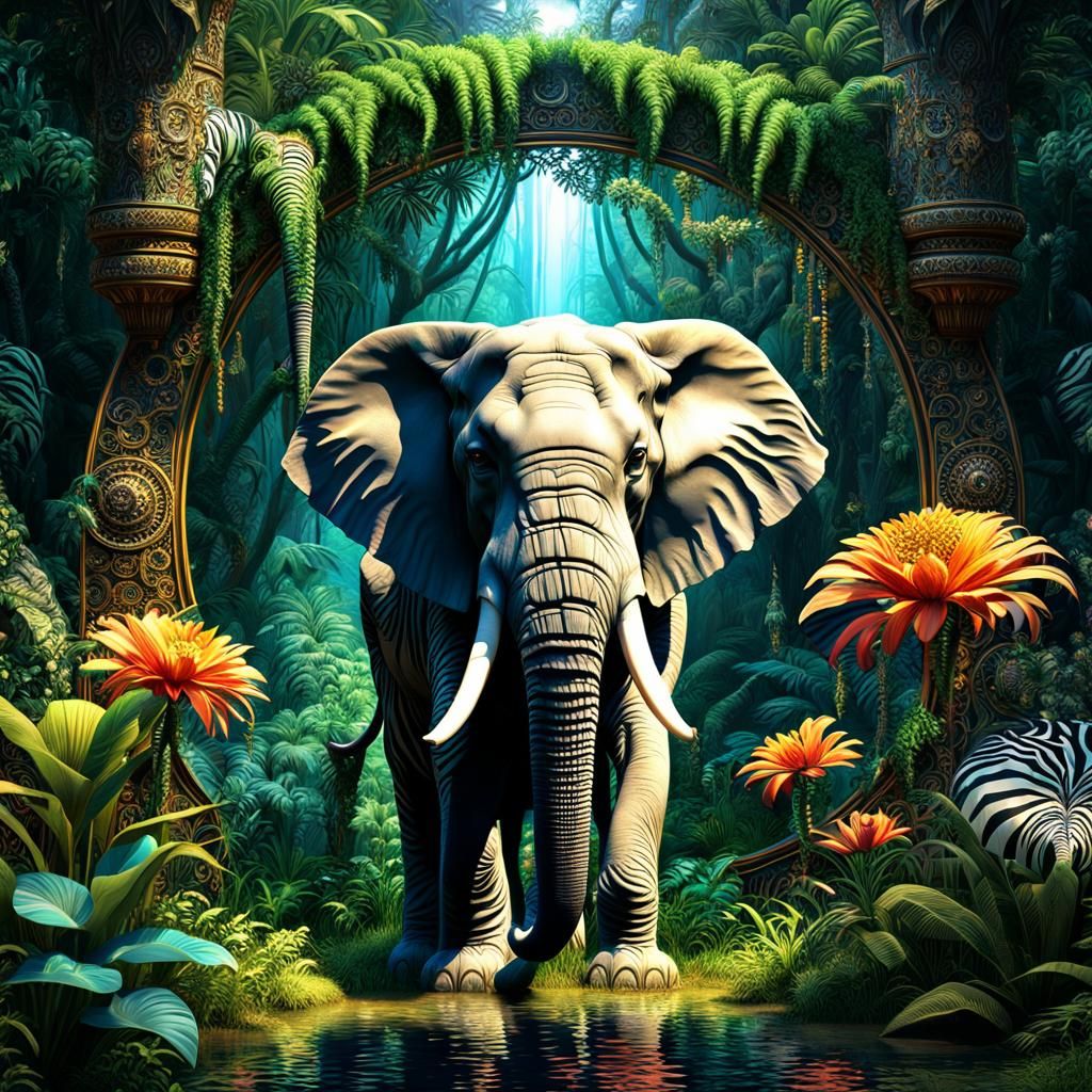 Lions in Fancy Jungle with Volumetric Lighting