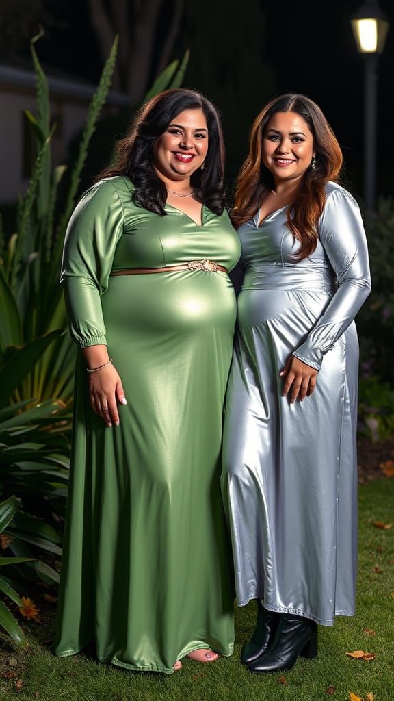 Midnight Goddesses in a Vibrant Oasis