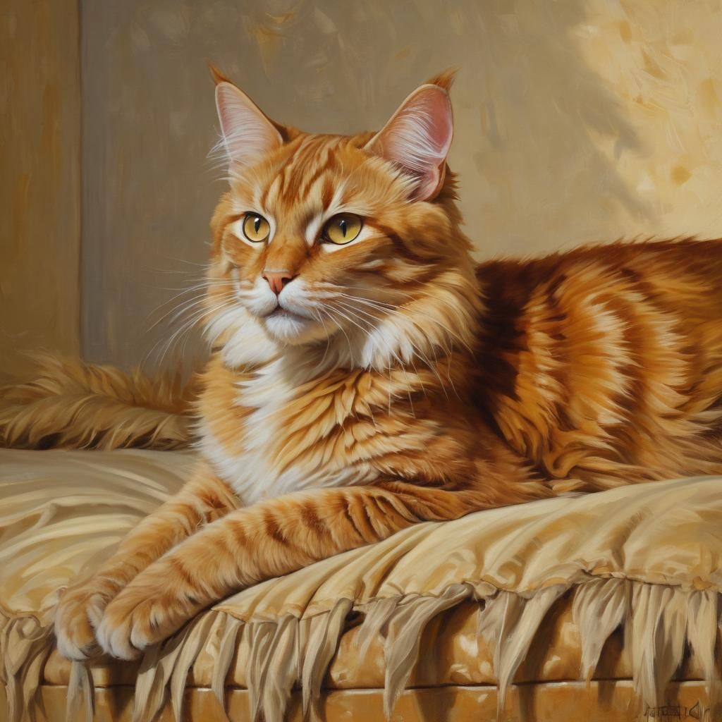 Majestic Jellicle Cat in Oil Painting Style