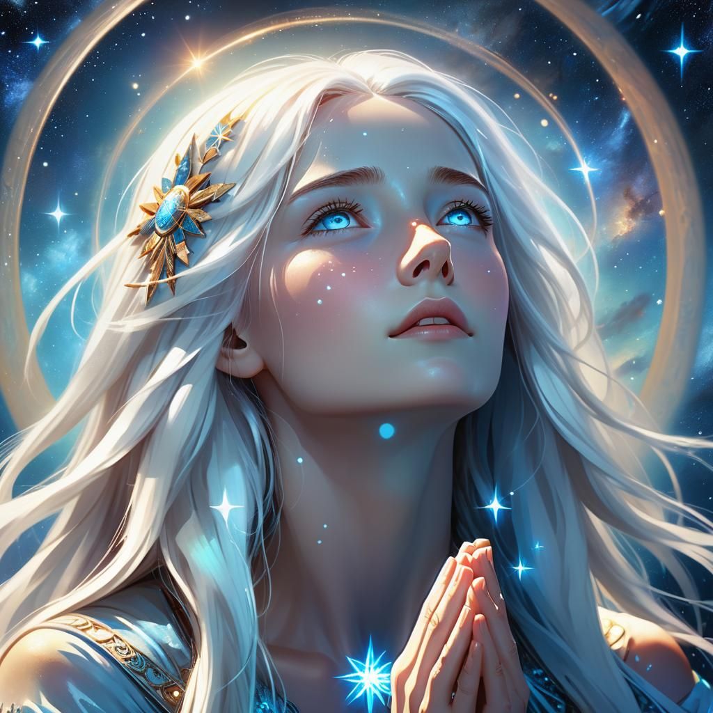 Woman Praying on Erra: Digital Concept Art