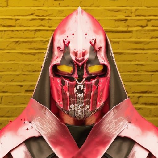 Evil Knight in Black Armor Portrait