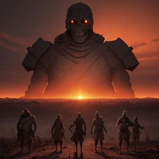 Apocalyptic Last Stand: Humanity's Defiant Heroism