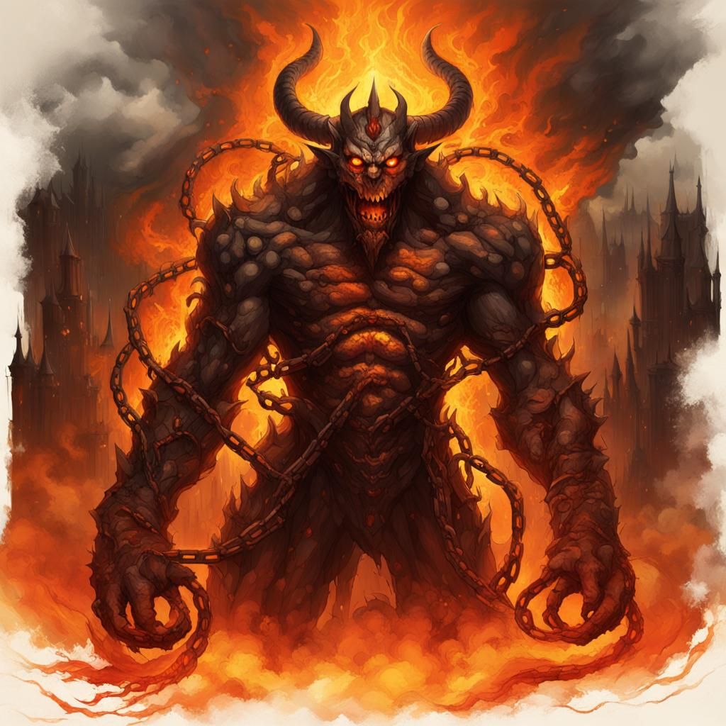 Infernal Torment: Demon in a Blazing Hellscape
