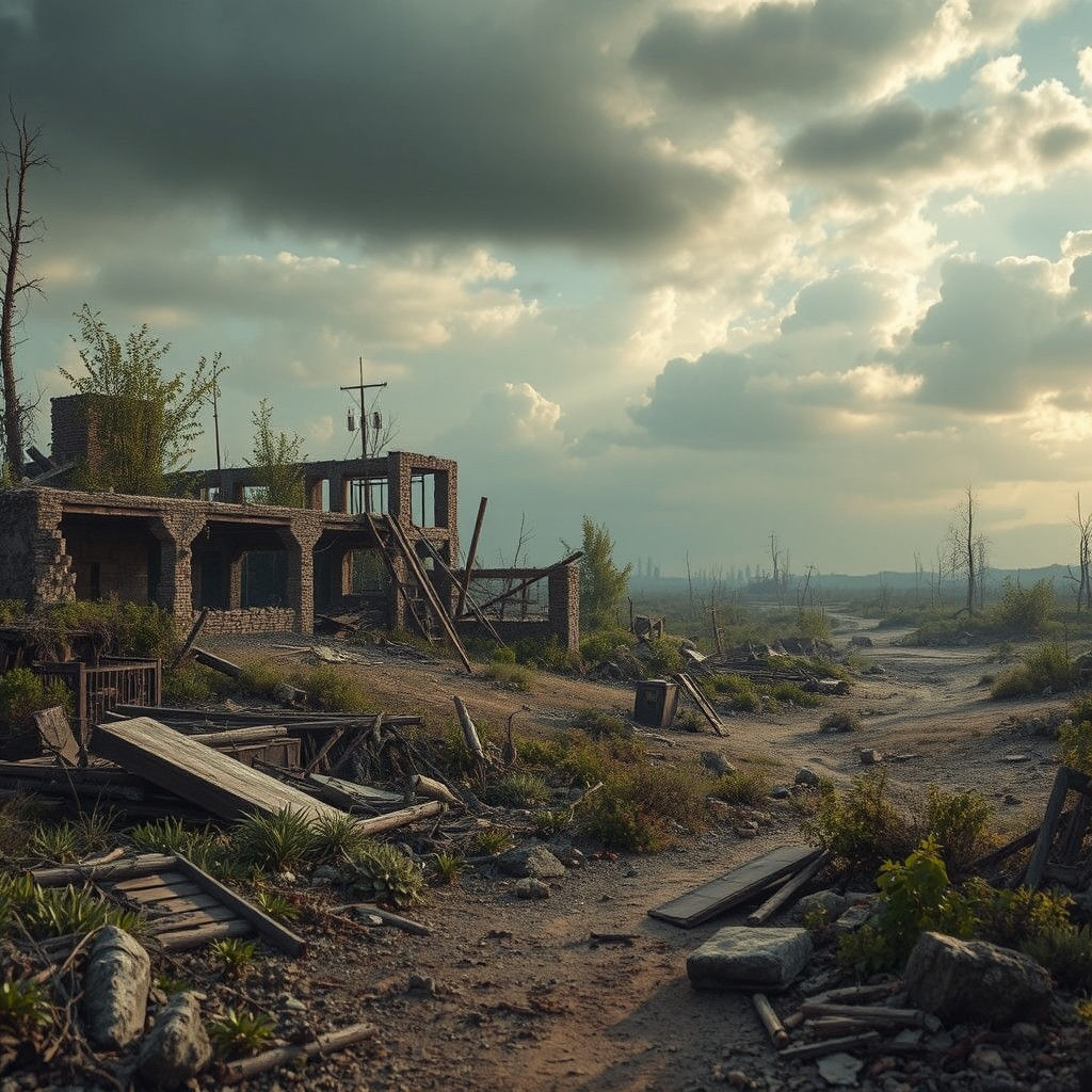 Post-Apocalyptic Landscape in HDR Style