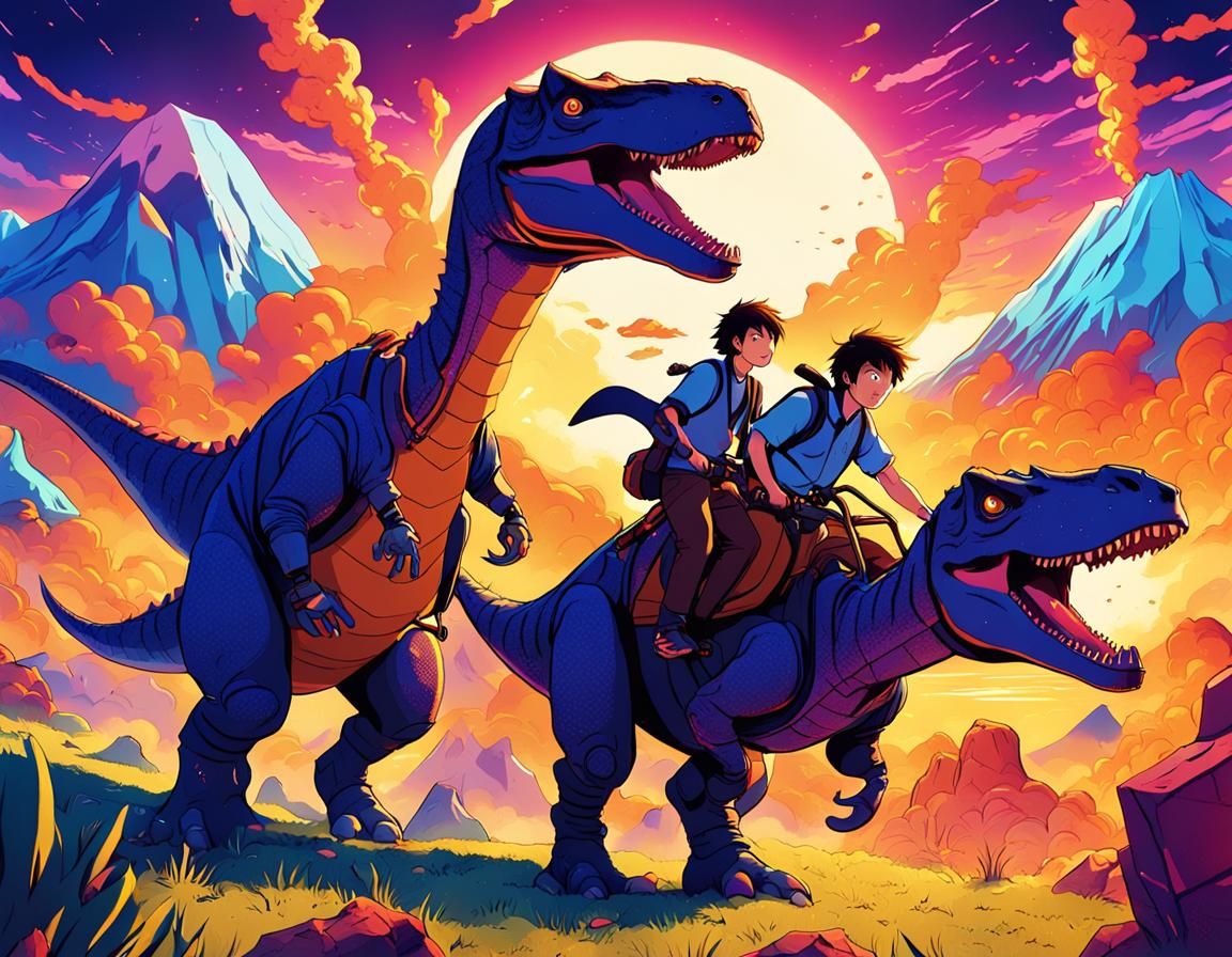 Anime Dinosaur Ride in Studio Trigger Style