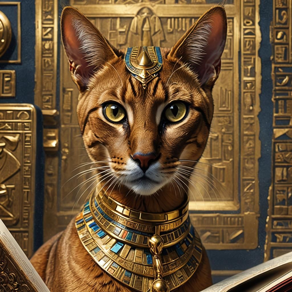 Abyssinian Cat as Egyptian Goddess Sekhmet