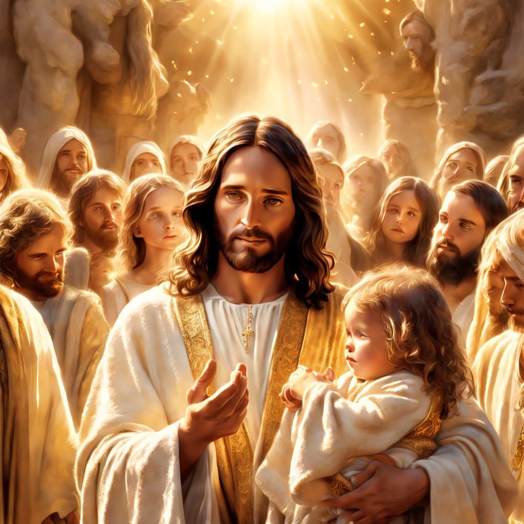 Jesus Holds Humanity: Biblical Digital Art