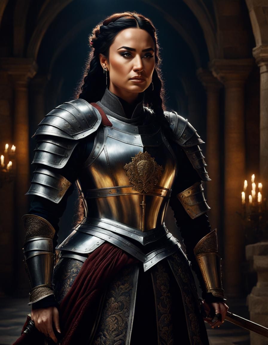 Demi Lovato as Knight, Renaissance Style Painting