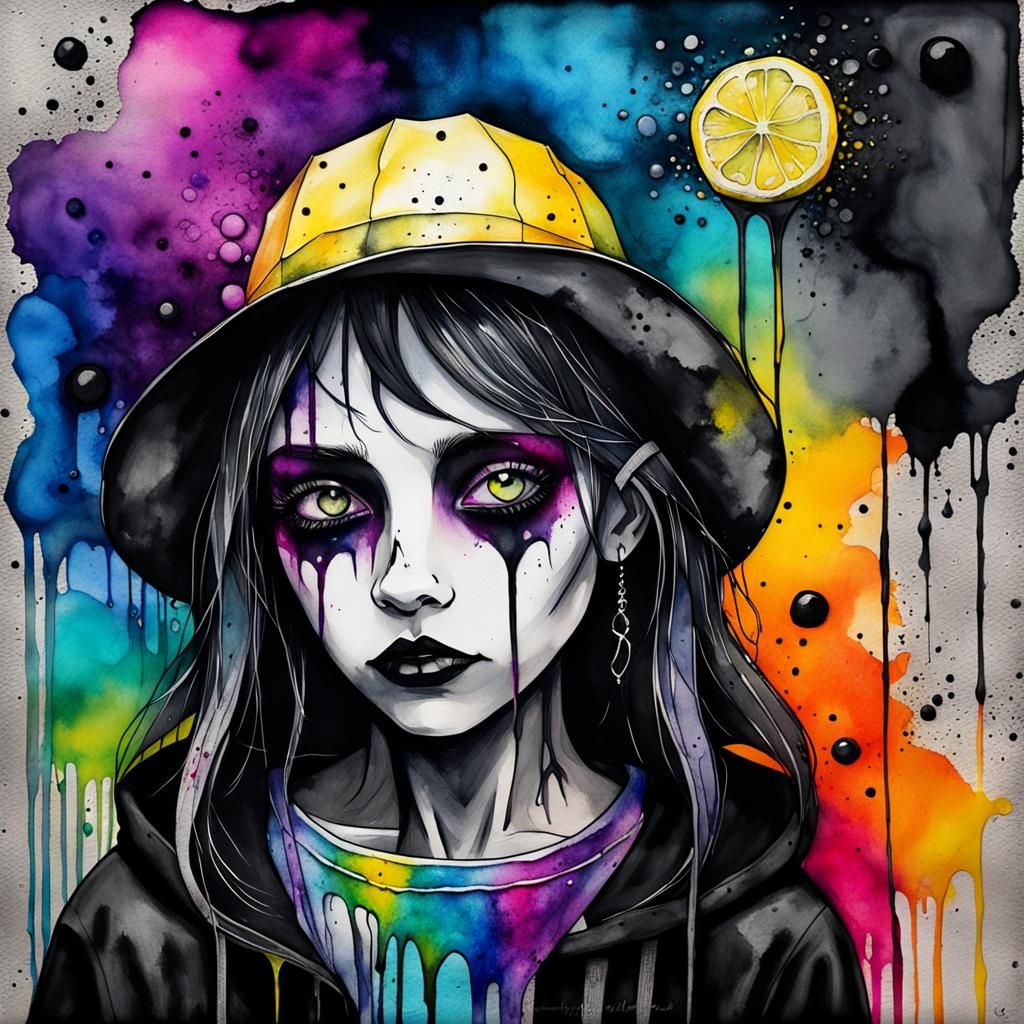 Emo Lemonade: Goth Soul in Alcohol Inks