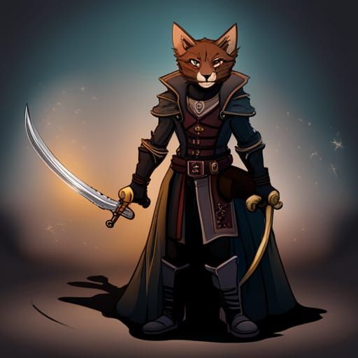 Tabaxi Assassin in Steampunk Style