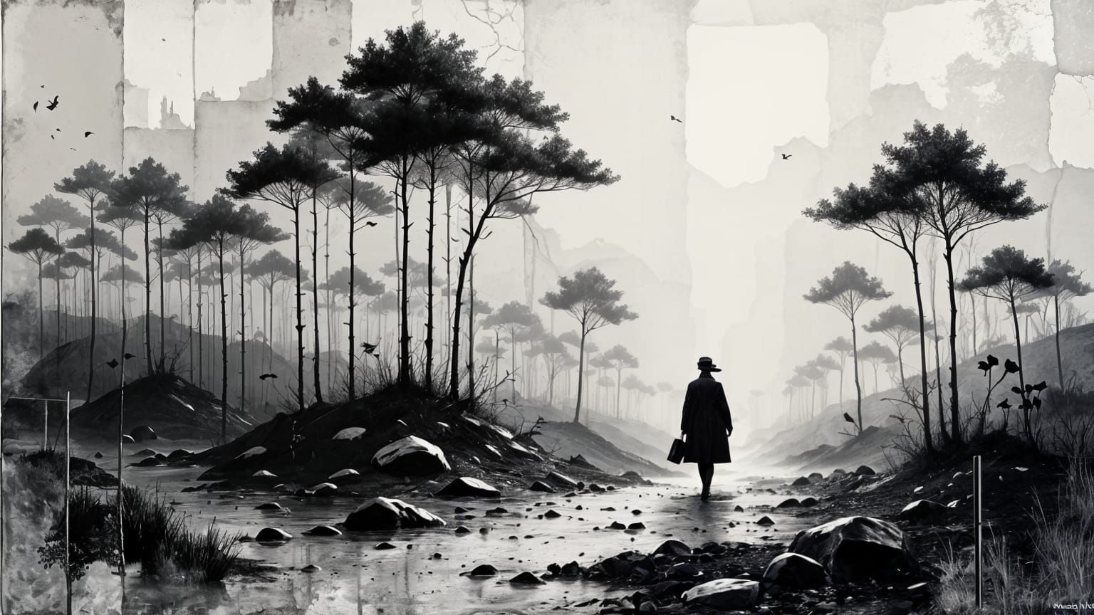 Trees and Leaves in Monochromatic Ombre