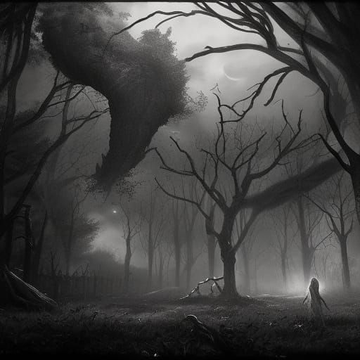 Night of the Living Dead in Dark Fantasy Style