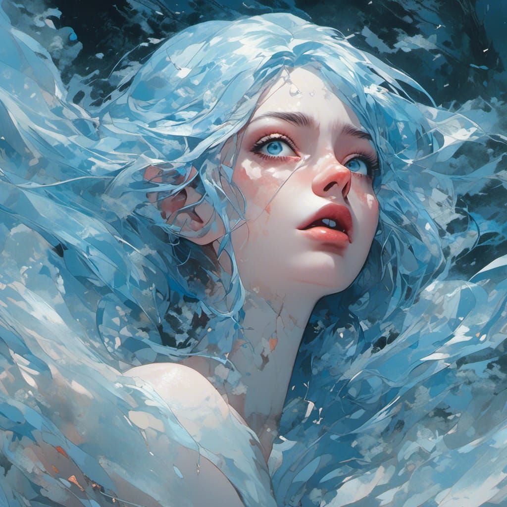 Ethereal Pastel Portrait of a Beautiful Woman