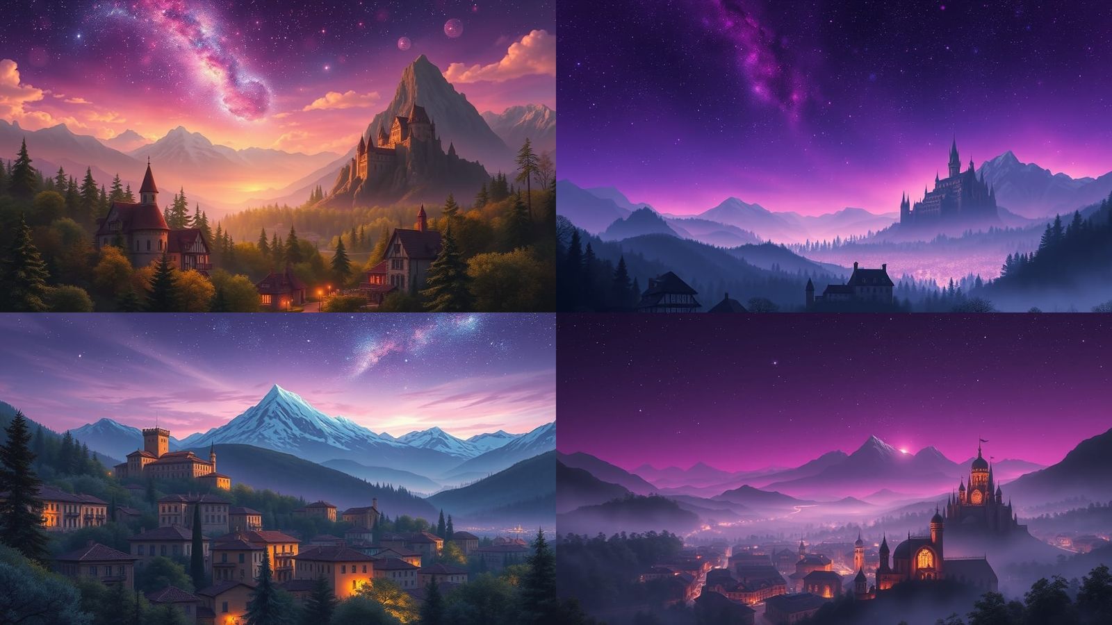 Ethereal Fantasy World with Luminous Forest Wallpaper