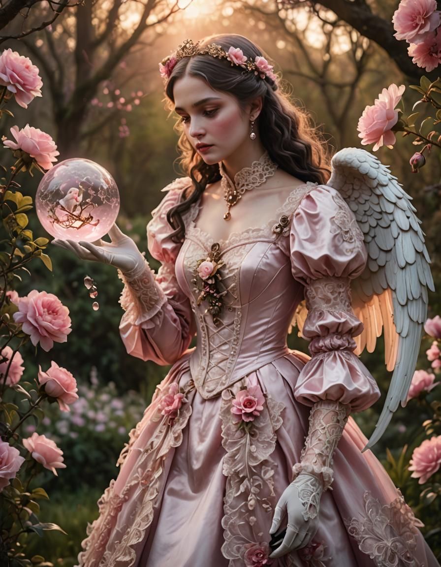 Victorian Angel Sealing Away Cancer: Painterly Realism