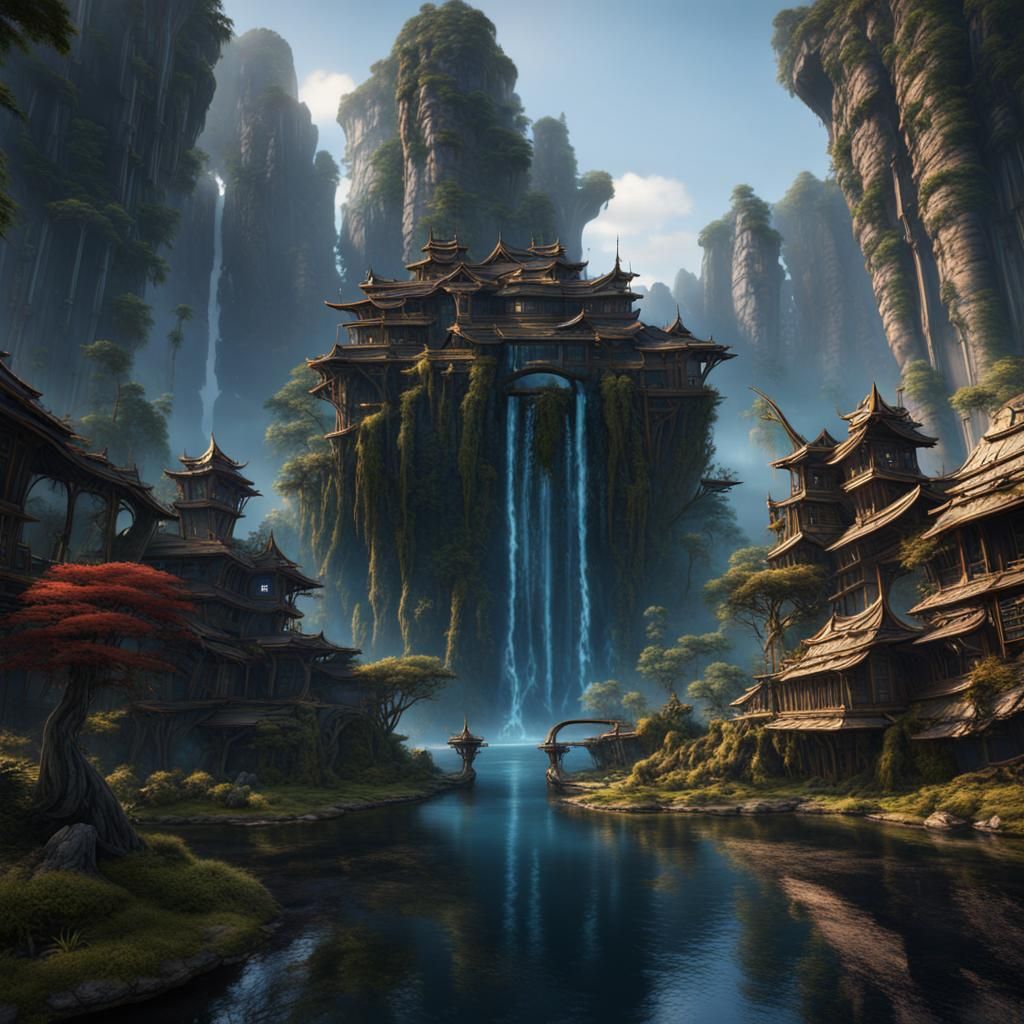 Fantastical Avatar Concept Art in Detailed Matte Painting