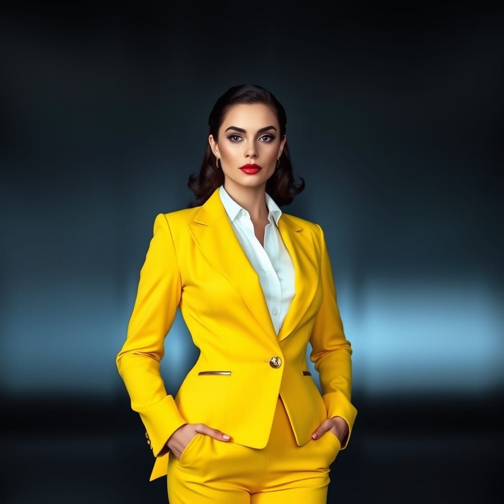 Confident Businesswoman in Art Deco Style