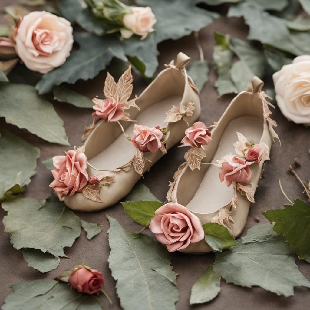 Enchanting Fairy Shoes Made of Leaves and Roses
