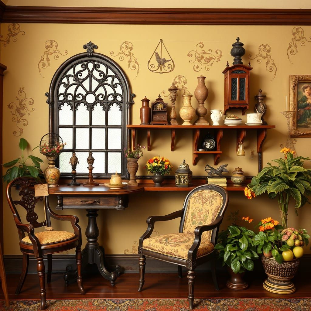 Victorian Arts and Crafts Inspired AI Art