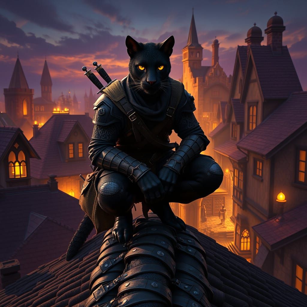 High-Fantasy Rogue in Dark Fantasy Landscape