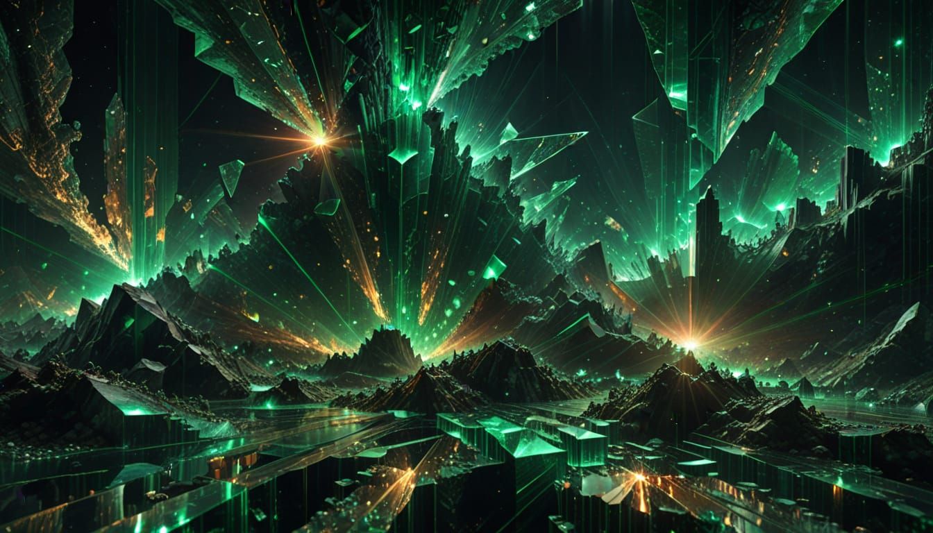 Crystalline Lifeforms in Dark Multiverse with Emerald Rays