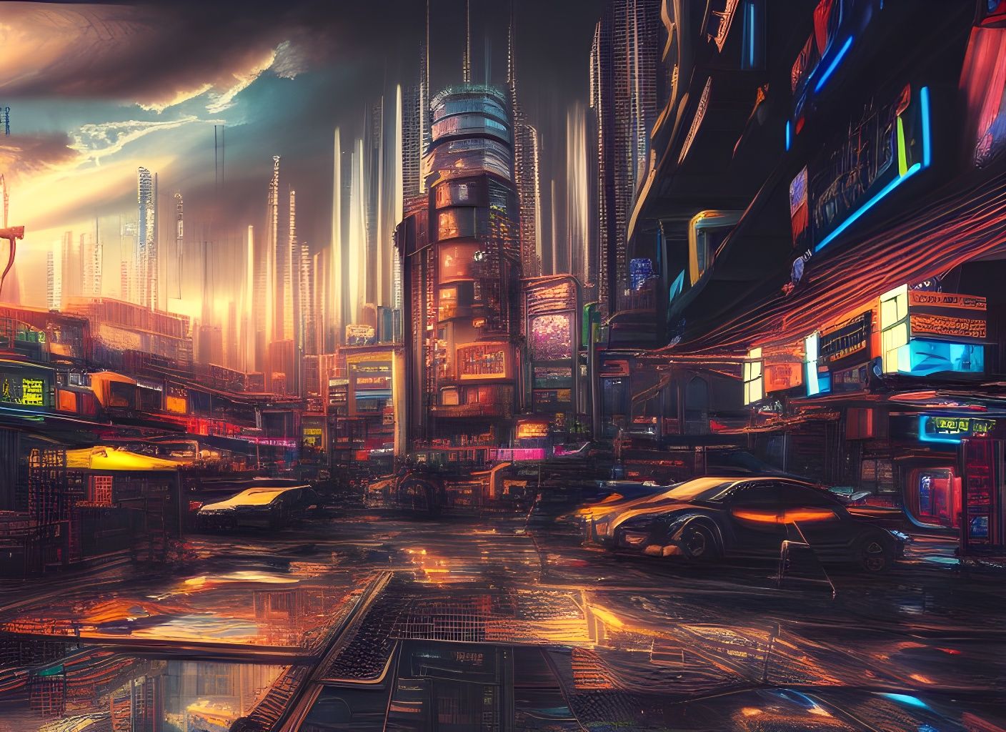 Cyberpunk black market area