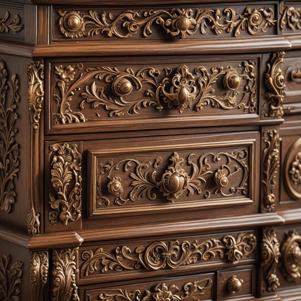 Ornate Miniature Victorian Chest of Drawers