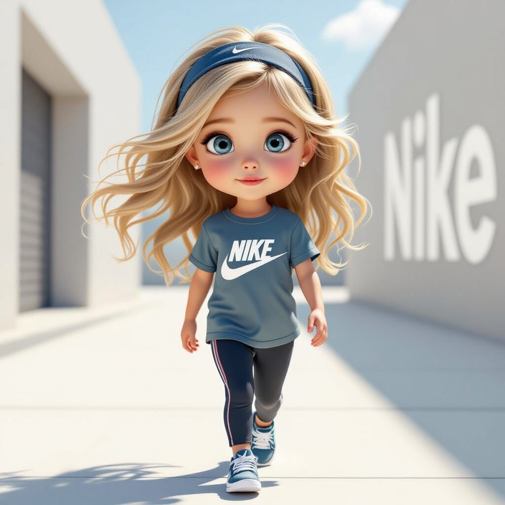 Photorealistic Girl Models Nike Apparel