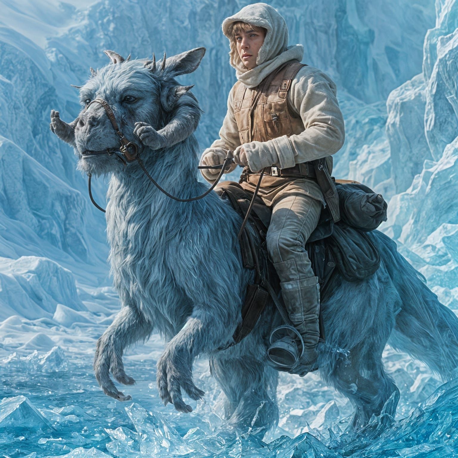 Luke Skywalker on Tauntaun in Icescape