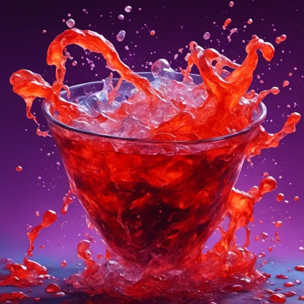 Refreshing Magma Slime Drink in Digital Art Style